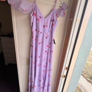 Lulu's Lavender Floral Maxi Dress